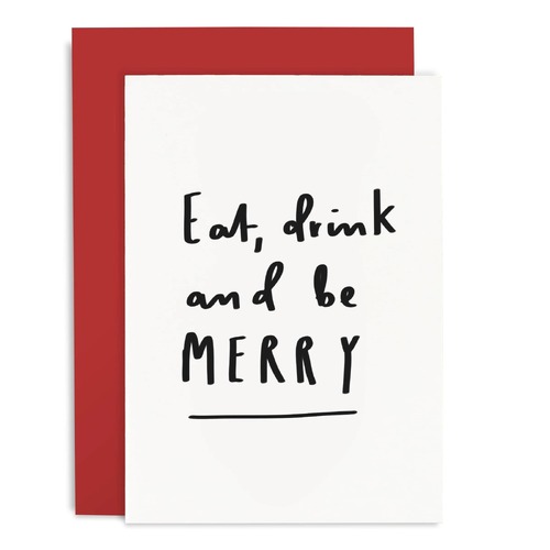 Eat Drink Red Christmas Card