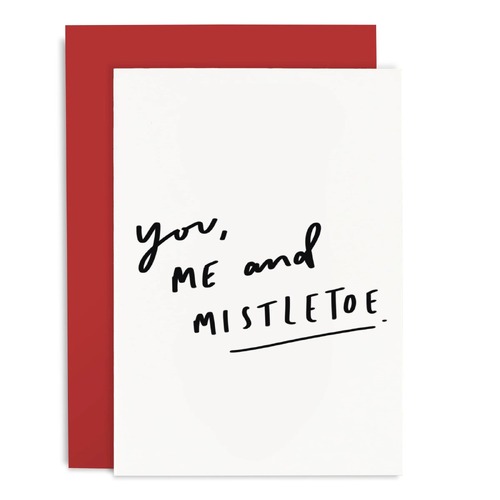 Mistletoe Red Christmas Card
