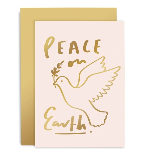 Peace on Earth Blush Christmas Card