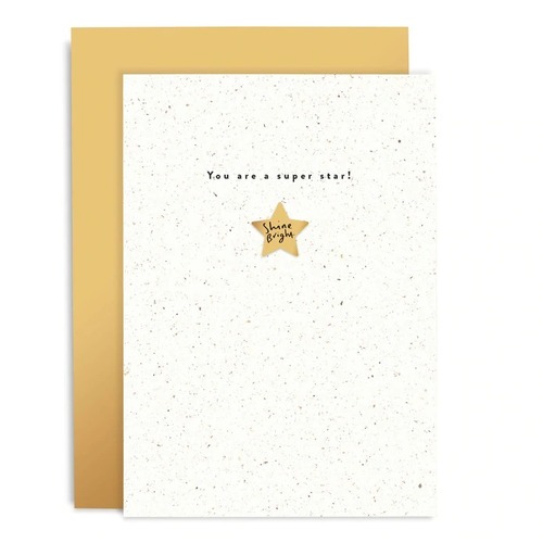 Shine Bright Star Enamel Pin Card.