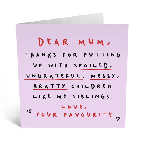 Mum, Like My Siblings