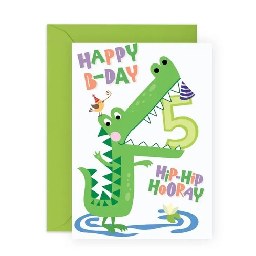 Happy 5th Bday Croc Card
