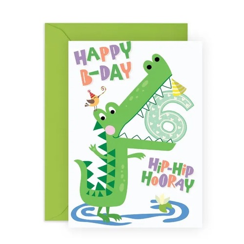 Happy 6th Bday Croc Card.