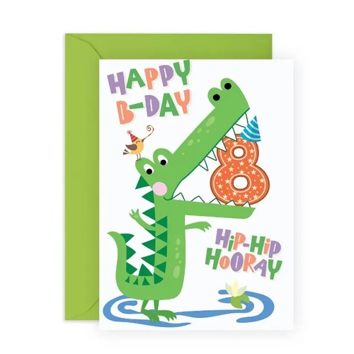Happy 8th Bday Croc Card.