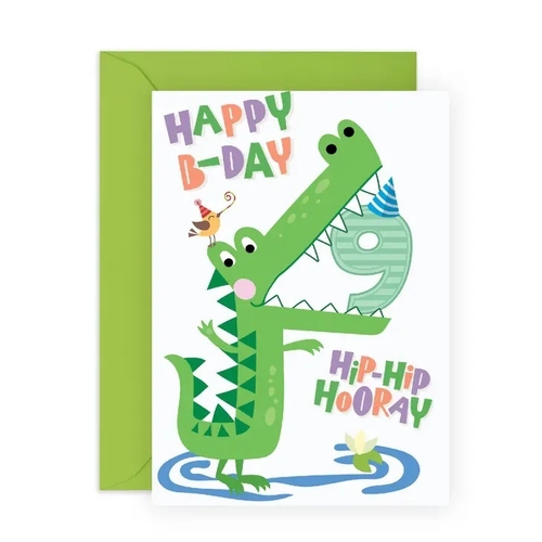 Happy 9th Bday Croc Card.