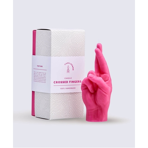 Crossed Fingers Candle Hand - Pink