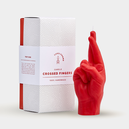 Crossed Fingers Candle Hand - Red