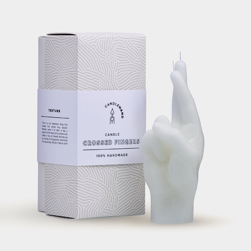 Crossed Fingers Candle Hand - White