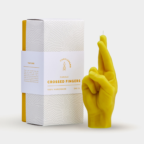 Crossed Fingers Candle Hand - Yellow