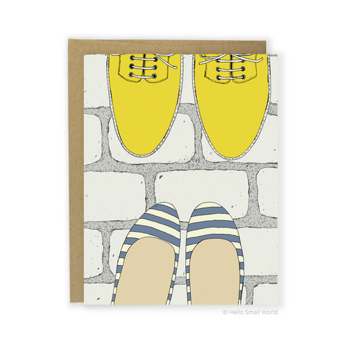 Stripe Flats & Yellow Boots.