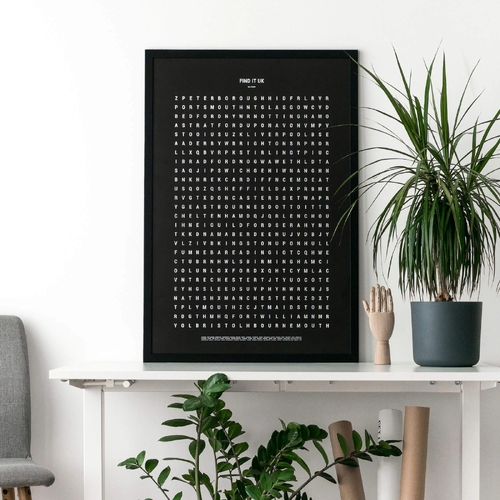 Find & Color Visited Cities In The UK Travel Map Print