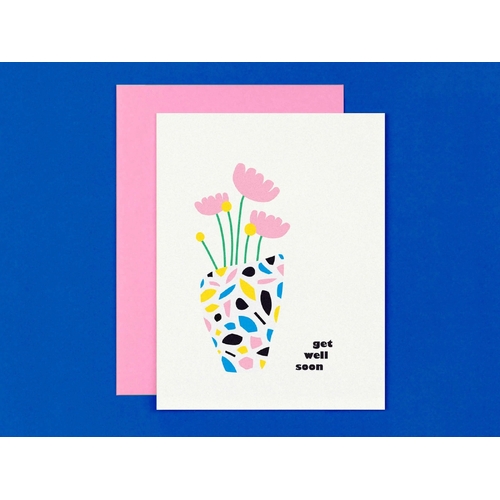 Get Well Soon Terrazzo Vase Card