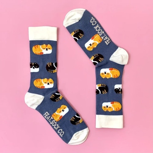 Men's Ginger & Brown Grumpy Cat Socks 