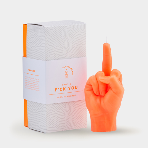 F*ck you Candle Hand - Neon Orange