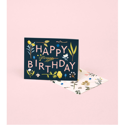 Plant Variety Birthday Card Navy