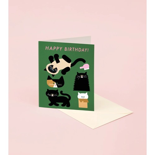 Playing Cats Birthday Card