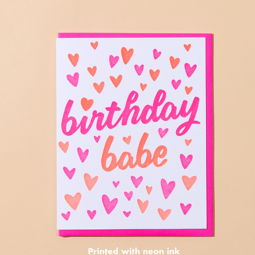 Birthday Babe Letterpress Card