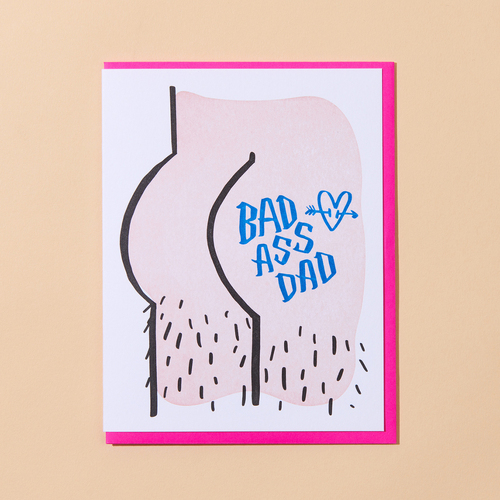 Bad Ass Dad Letterpress Card