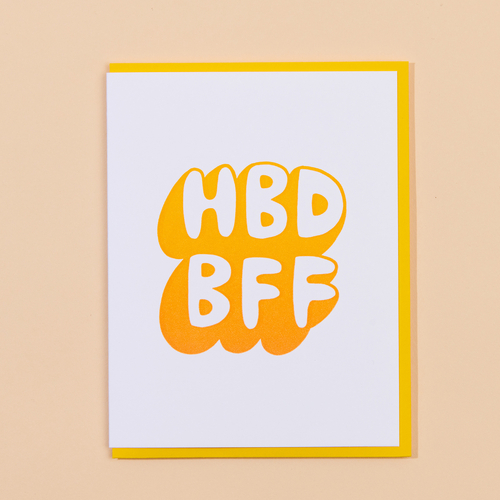 HBD BFF Letterpress Card