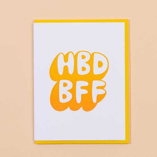 HBD BFF Letterpress Card