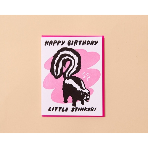 Lil Stinker Skunk Birthday Letterpress Card