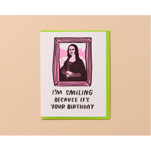 Mona Lisa Letterpress Card