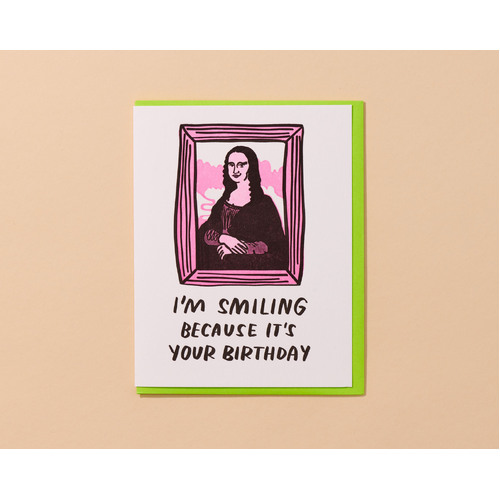 Mona Lisa Letterpress Card