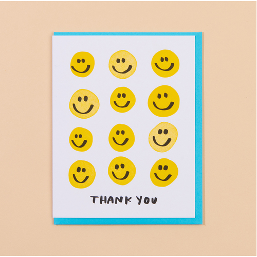 Smiley Thanks Letterpress Card