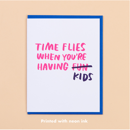 Time Flies Letterpress Card