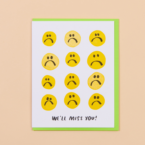 We'll Miss You Letterpress Card