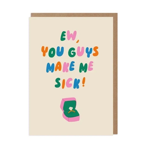 Make Me Sick funny engagement card