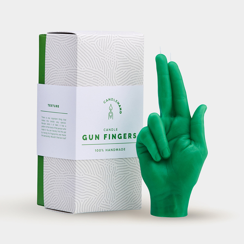 Gun Fingers Candle Hand - Green