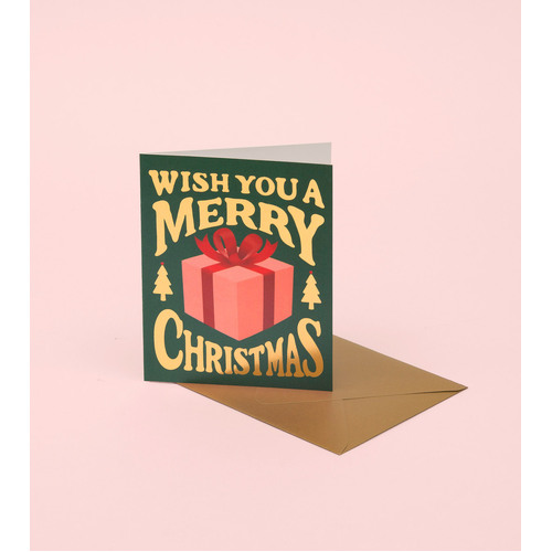 Christmas Present Card - Deep Green