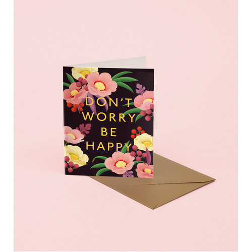 Don't Worry Be Happy Bouquet Card