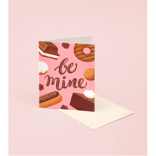 Chocolate Dessert Be Mine Valentine's Day Card