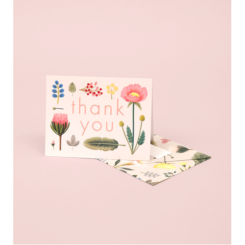 Spring Bloom Thank You Card Cream