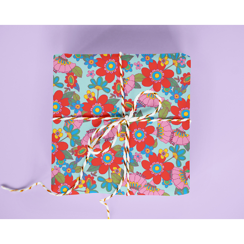 Groovy Floral wrap - single sheet