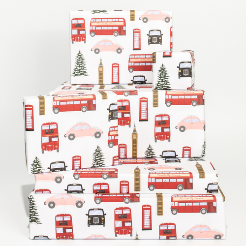 London Christmas Wrap - Single sheet