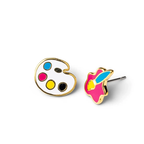 Paint Brush & Palette Earrings