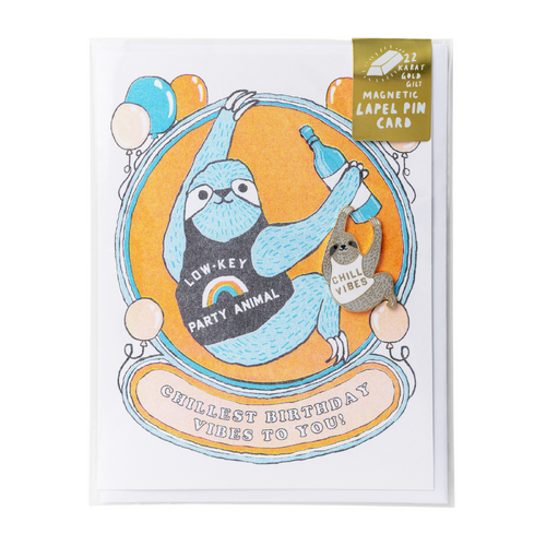 Sloth Lapel Pin & Card