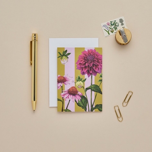 Mini Card - Dahlia Stripe Green
