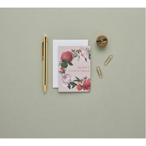 Mini Card - Christmas Berry Roses