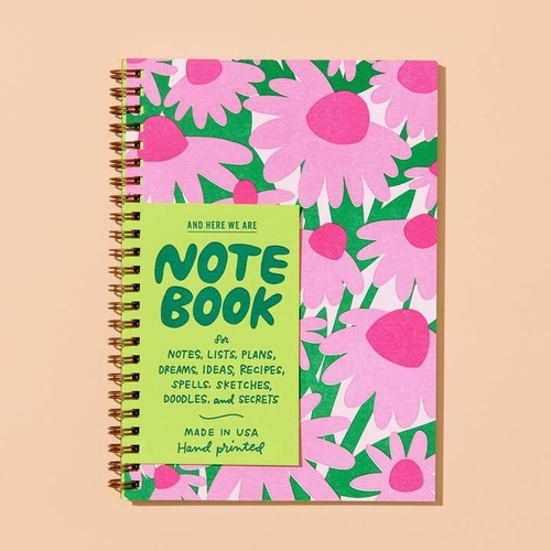 Letterpress A5 Spiral Notebook -Coneflower