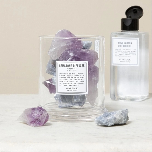 Amethyst & Calcite - Gemstone Diffuser Rose Garden