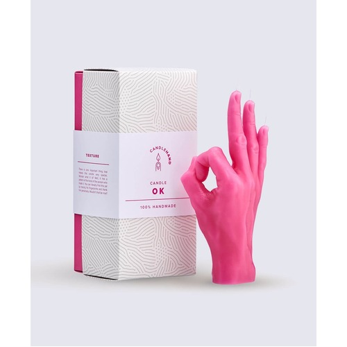 OK Candle Hand - Pink