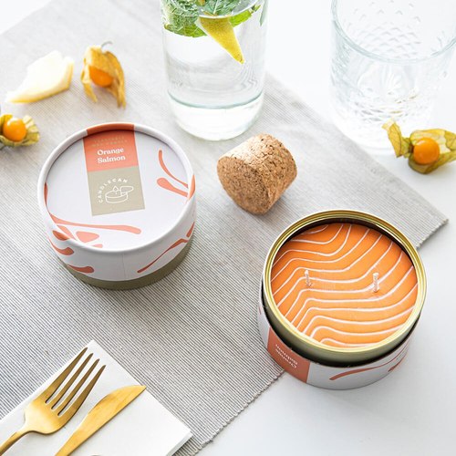 Orange Salmon Scented Soy Candle Can