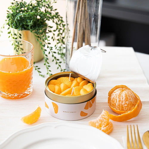 Peeled Tangerine Scented Soy Candle Can