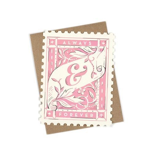 Always And Forever die-cut flat note