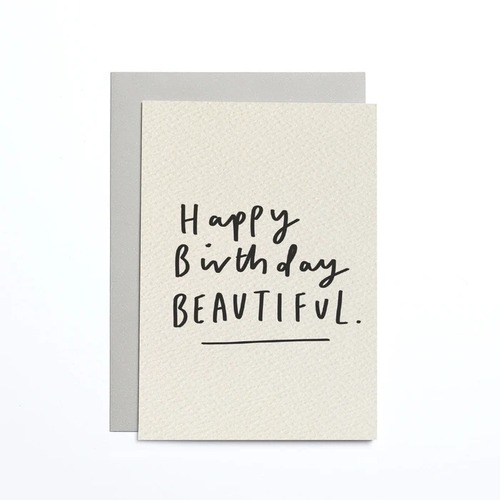 Happy Birthday Beautiful Cream Small Card