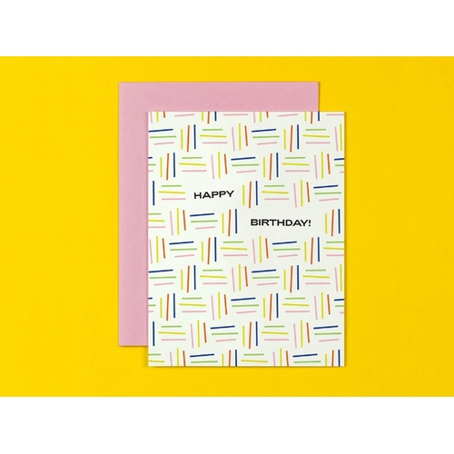 Rainbow Lines Birthday Card
